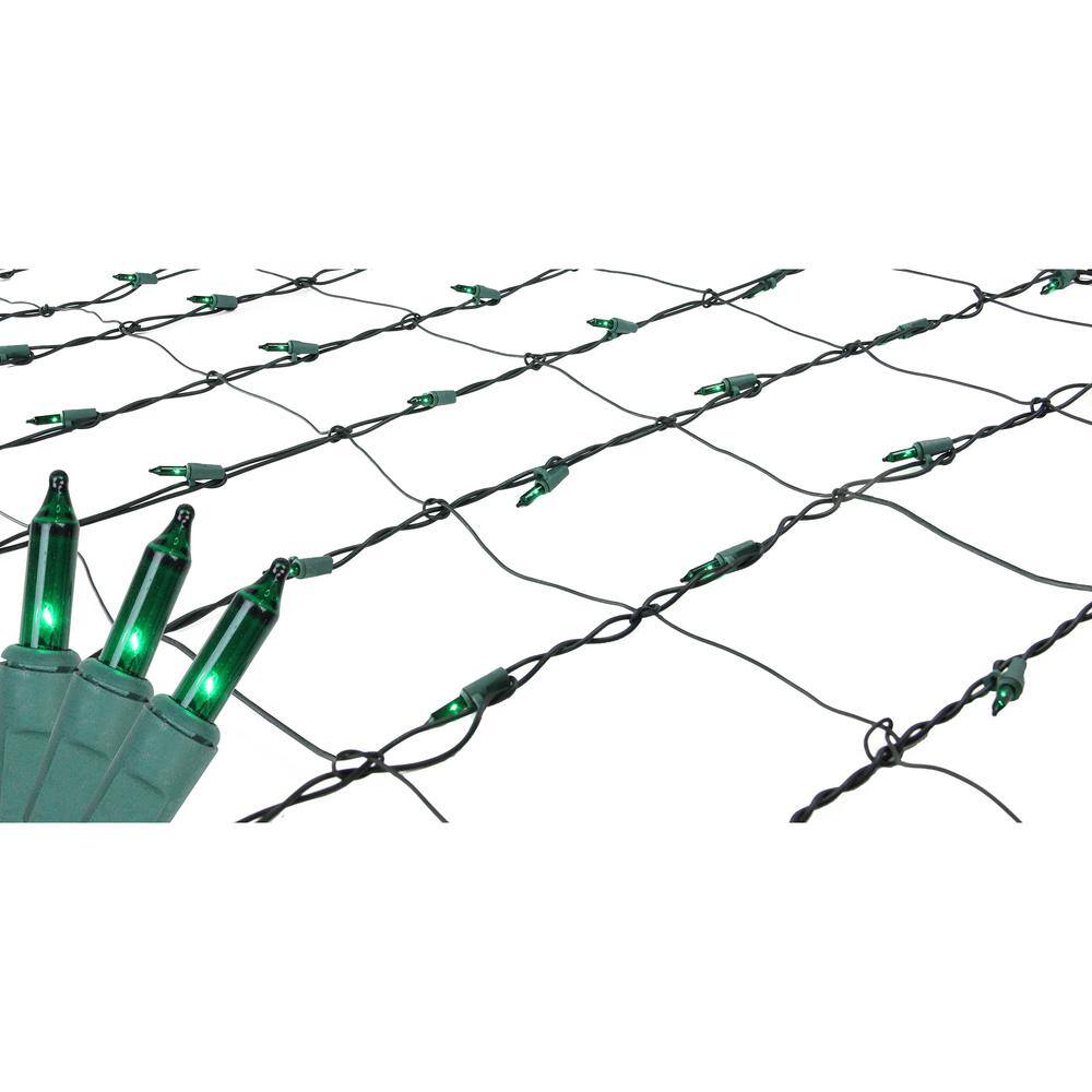 4 ft. x 6 ft. Green Mini Net Style Christmas Lights with Green Wire - Hercitys