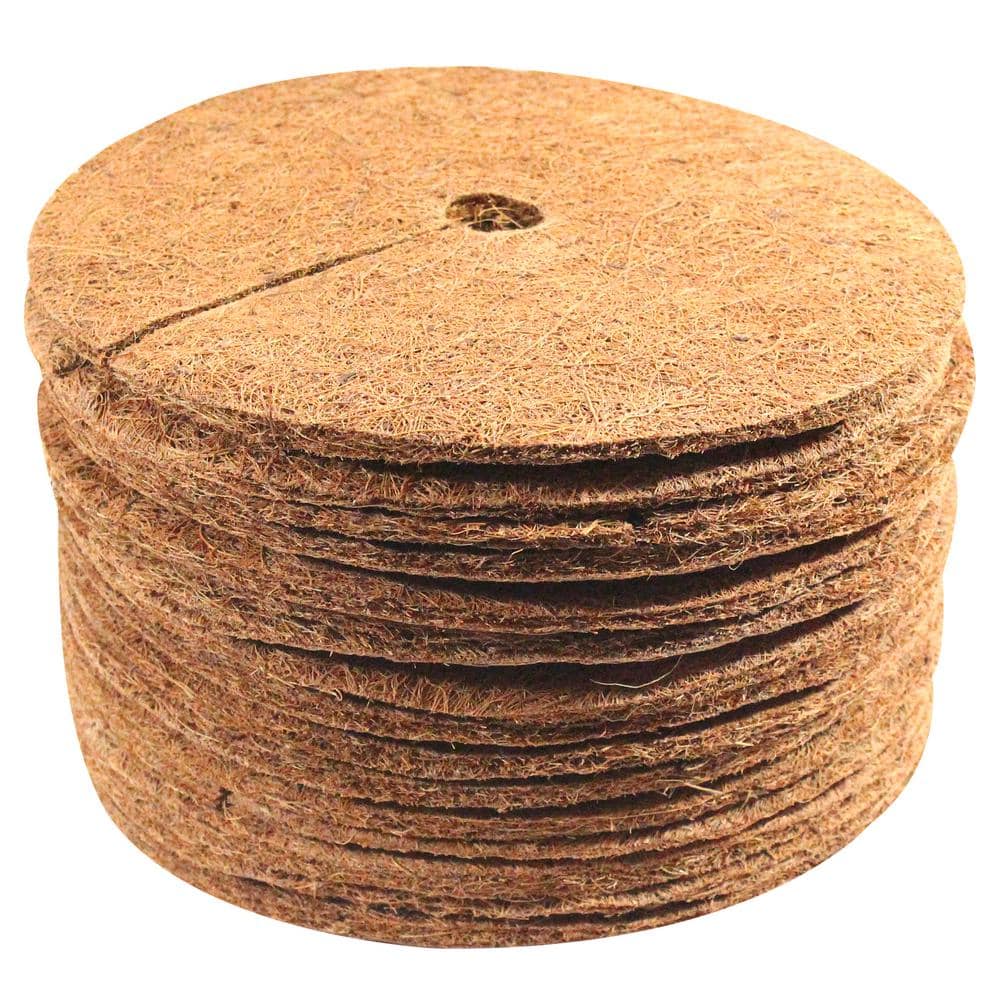 0.3 in. x 9 in. Coconut Fibers Mulch Tree Ring Protector Mat (15-Pack) - Hercitys