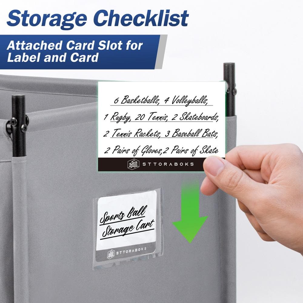 120 lbs CapacityGarage Sports Ball Storage Cart with Wheels, Ball Organizer Basket, Sports Equipment Storage Bin, 2 Pack - Hercitys