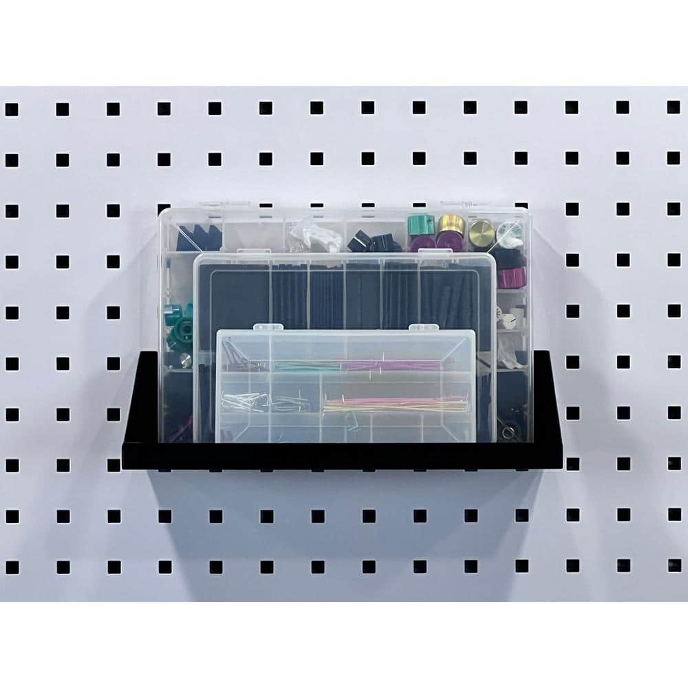 12 in. W x 6 in. D Black Epoxy Powder Coated Steel Garage Wall Shelf - Hercitys