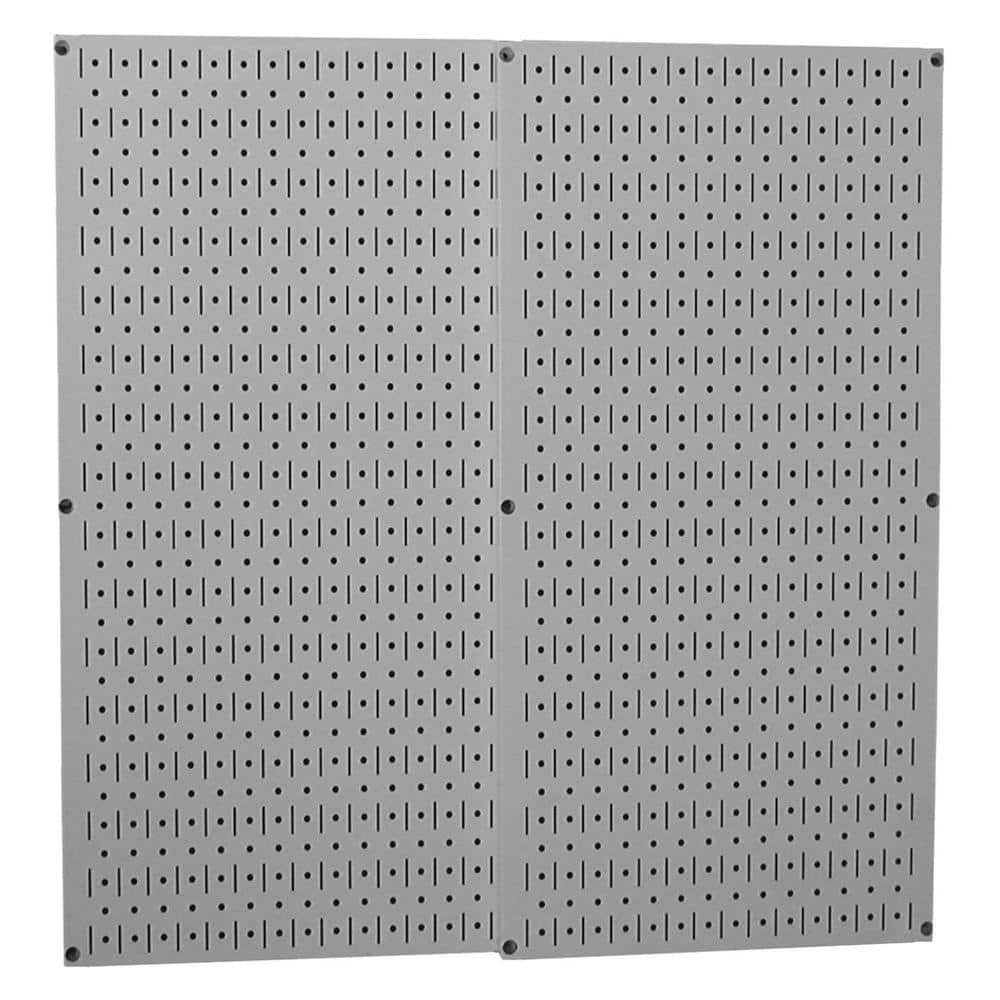 32 in. x 32 in. Overall Size Gray Metal Pegboard Pack with Two 32 in. x 16 in. Pegboards - Hercitys