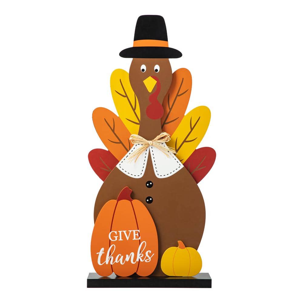 31 in. H Thanksgiving Wooden Turkey Porch Decor - Hercitys