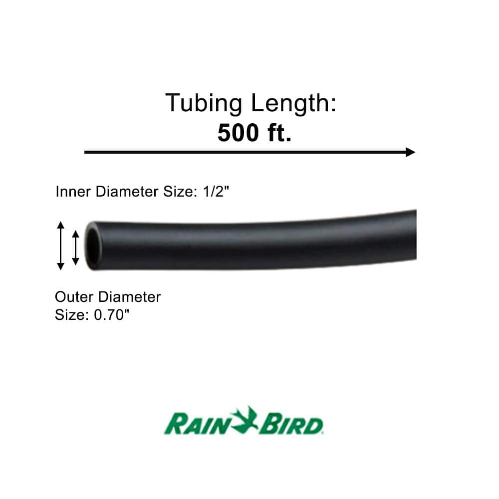 1/2 in. (0.70 in. O.D.) x 500 ft. Distribution Tubing for Drip Irrigation - Hercitys