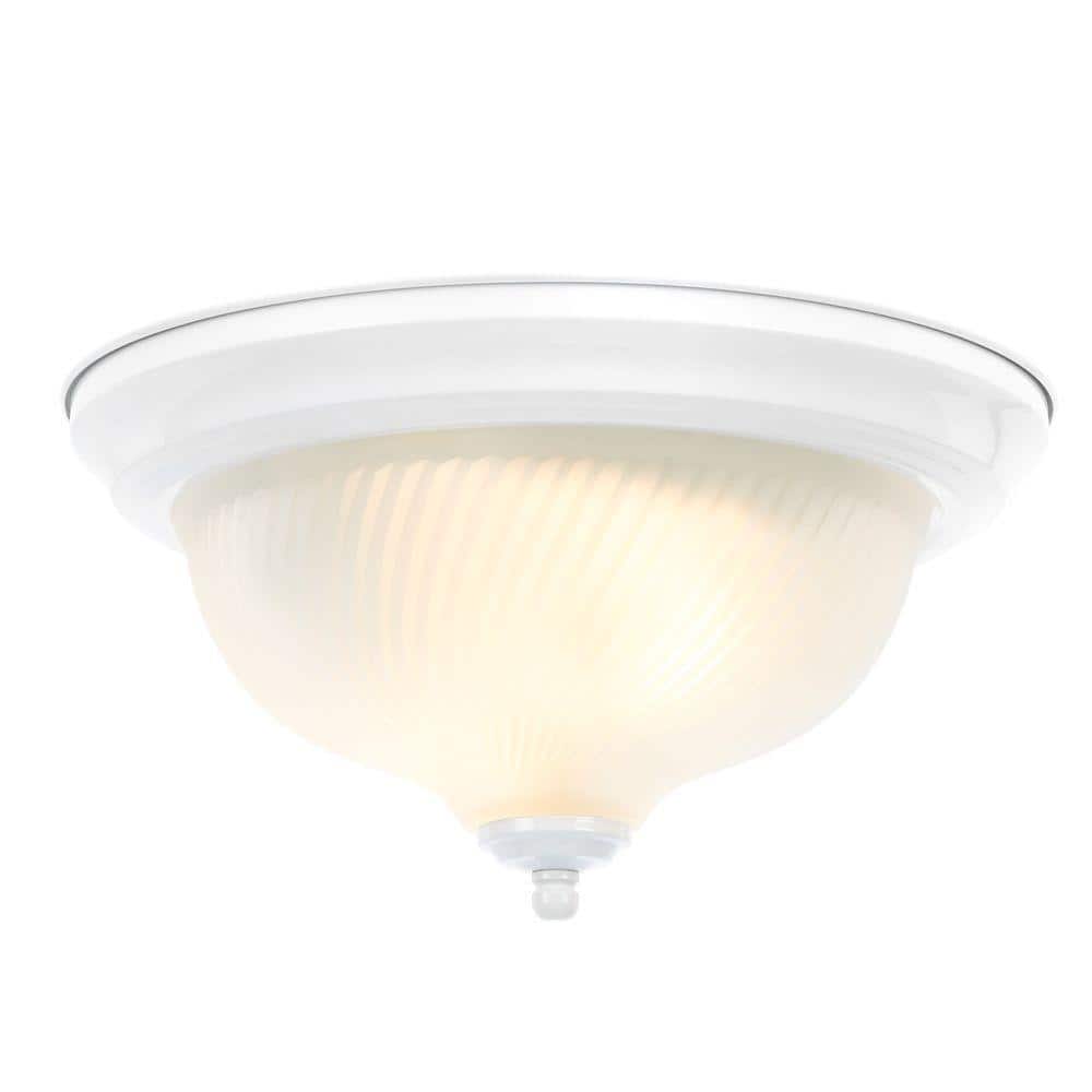 11 in. 2-Light White Flush Mount (2-Pack) - Hercitys