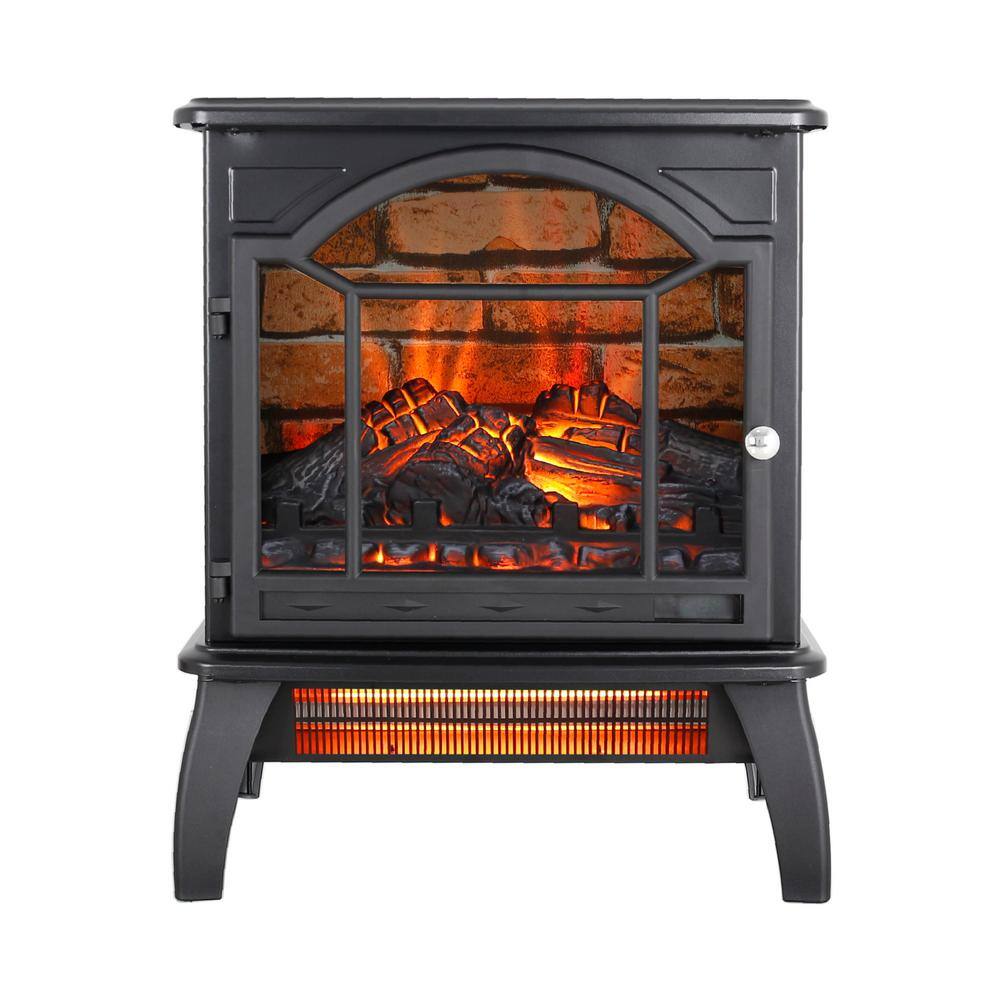 10 in. Freestanding Electric Infrared Quartz Fireplace Stove with remote control - Hercitys