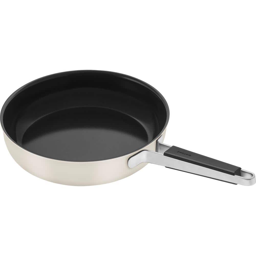 11 in. Ivory Stainless Steel Ceramic Coated Nonstick Frying Pan - Hercitys