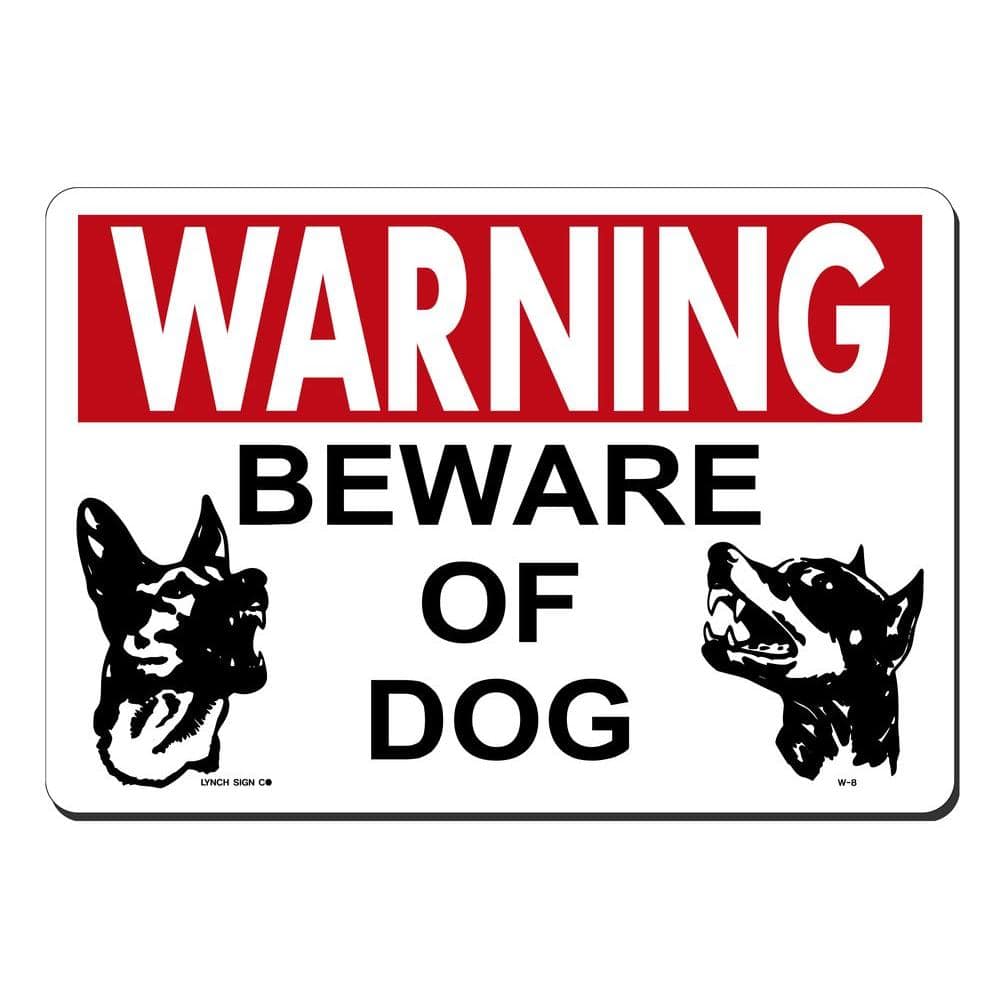 14 in. x 10 in. Beware of Dog Sign Printed on More Durable, Thicker, Longer Lasting Styrene Plastic - Hercitys