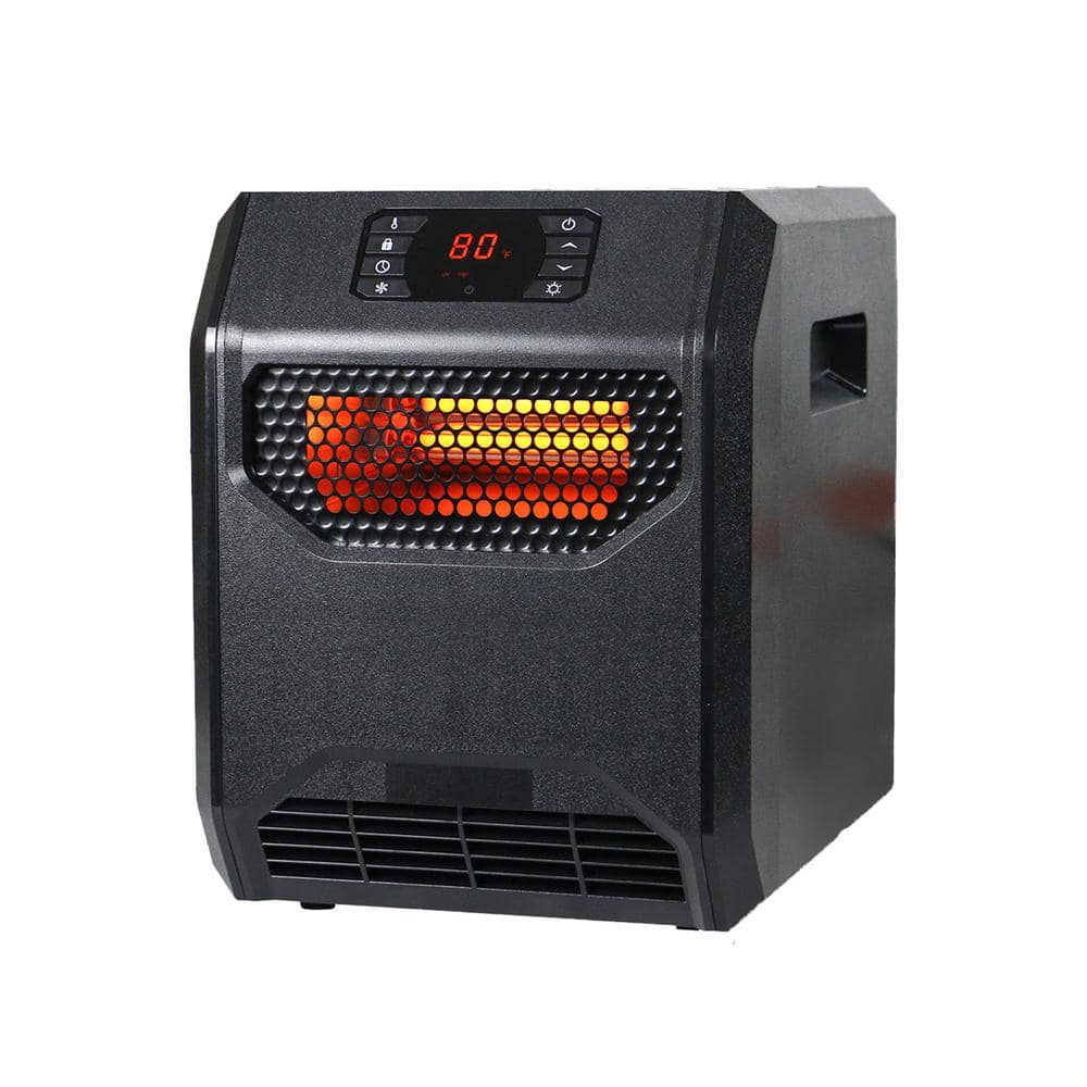 1500-Watt Black Indoor Electric Convection Infrared Space Heater with Remote Control and UVC Purification - Hercitys