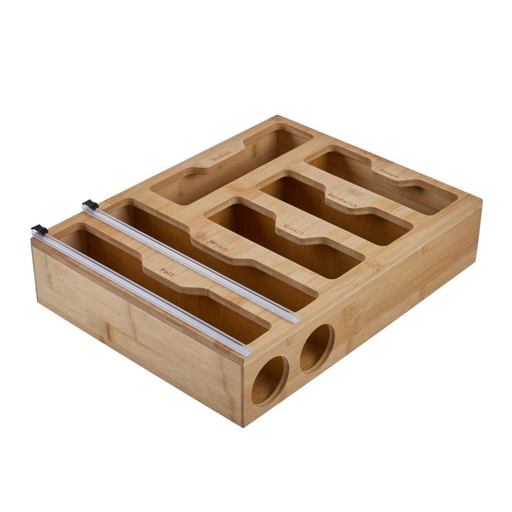 3.5 in. H x 13 in. W x 16.7 in. L Bamboo Kitchen Drawer Organizer - Hercitys