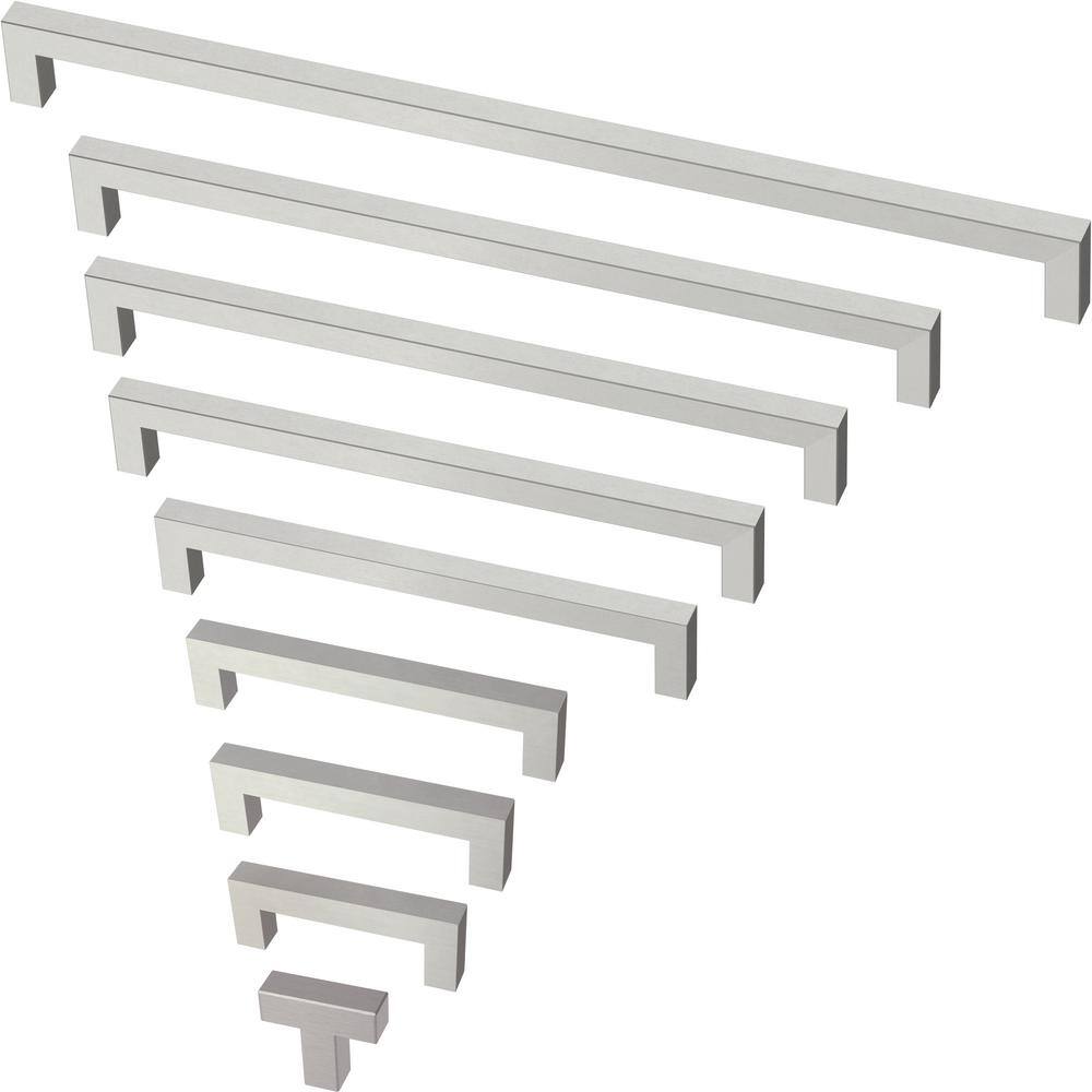 10-Pack Simple Modern Square 3 in. (76 mm) Modern Cabinet Drawer Pulls in Stainless Steel - Hercitys