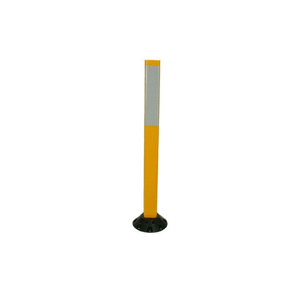 36 in. Yellow Delineator Post and Base with 3 in. x 12 in. High-Intensity White Strip - Hercitys