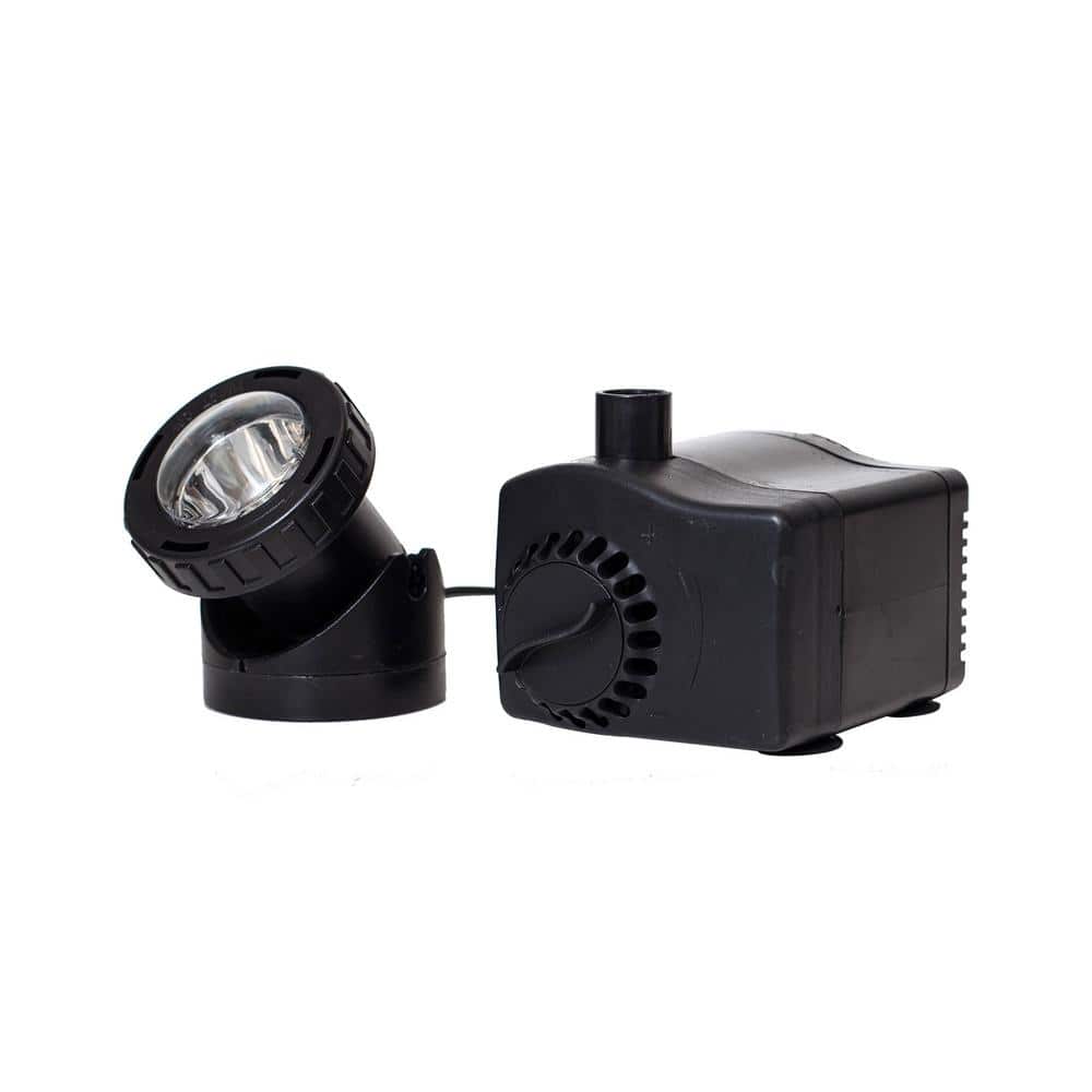 420 GPH Fountain Pump Plus Light with Low Water Auto Shut-Off Feature - Hercitys