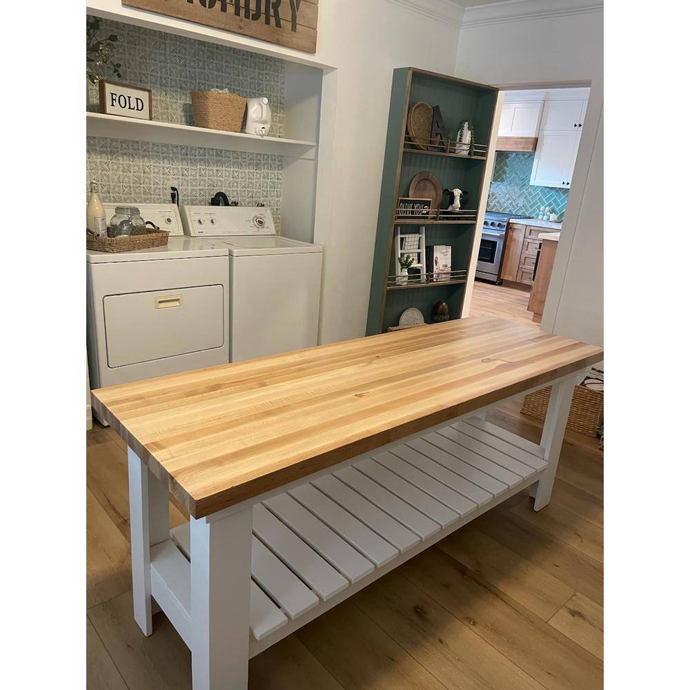 1.5 ft. L x 25 in. D x 1.5 in. T Finished Maple Solid Wood Butcher Block Countertop With Square Edge - Hercitys