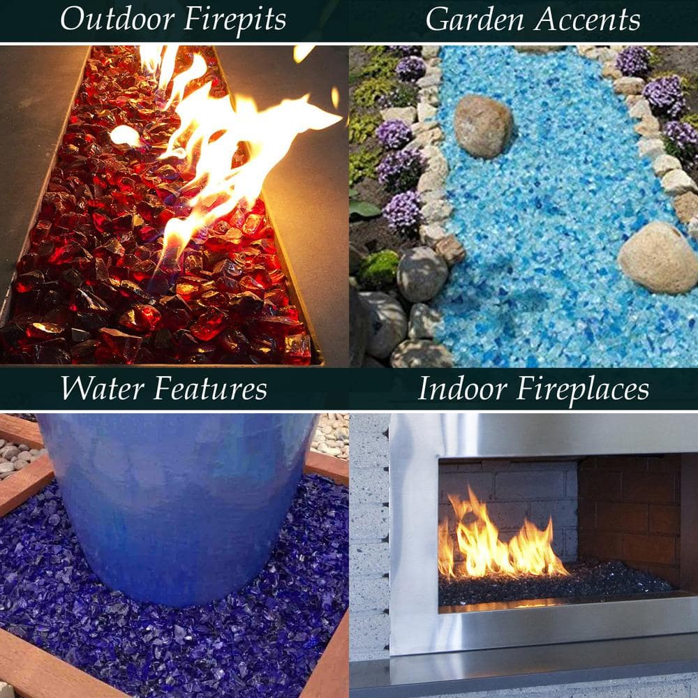 1/4 in. 10 lb. Red Landscape Fire Glass - Hercitys