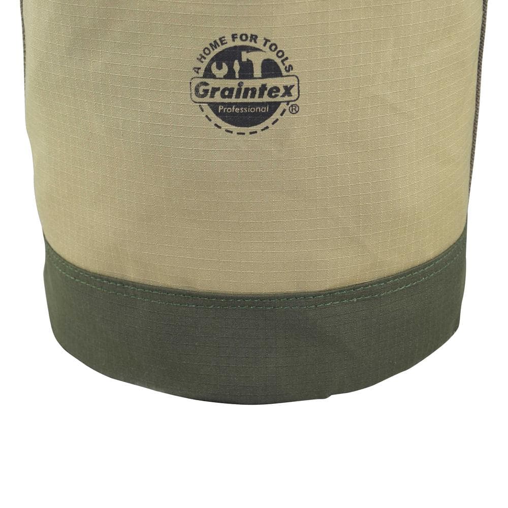 12 in. 1-Pocket Utility Tool Bucket in Khaki Green - Hercitys