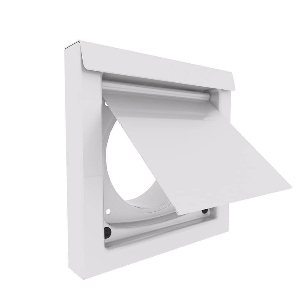 4 in. Powder Coated Steel White Dryer Vent - Hercitys
