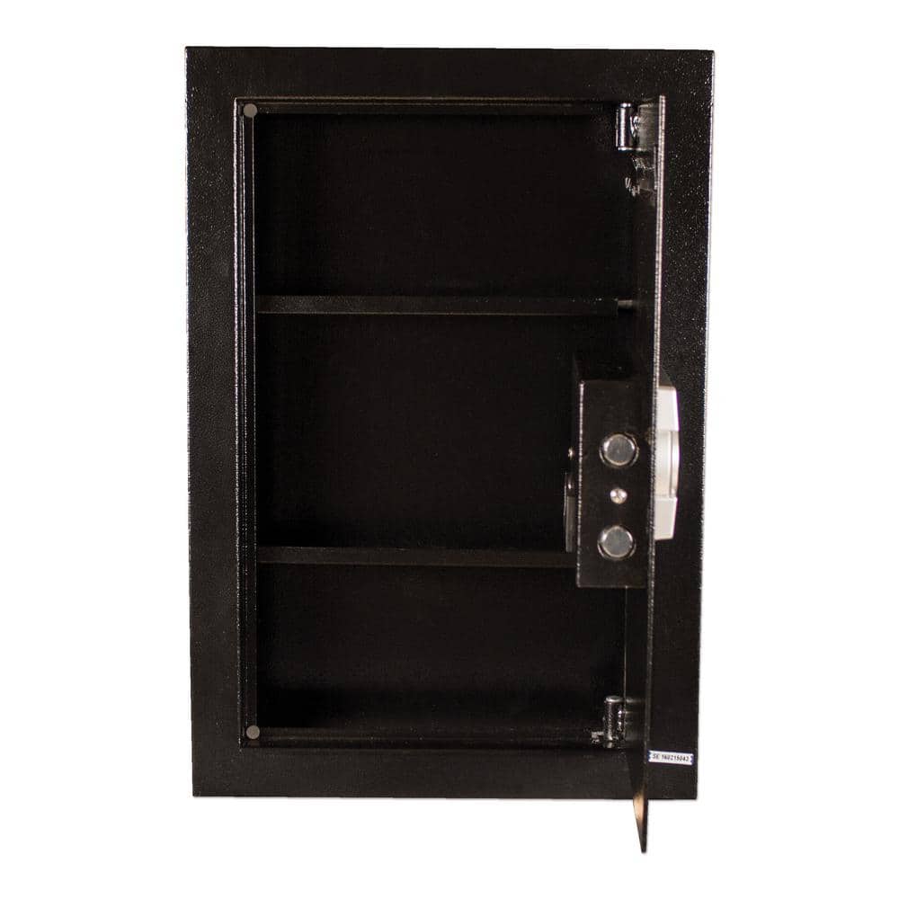 0.35 cu. ft. Steel Wall Safe with Electronic Lock, Black - Hercitys