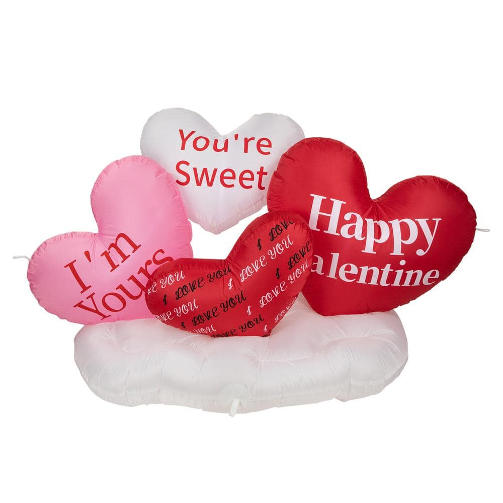5 ft. Inflatable Lighted Valentine’s Day Conversation Hearts Outdoor Decoration - Hercitys