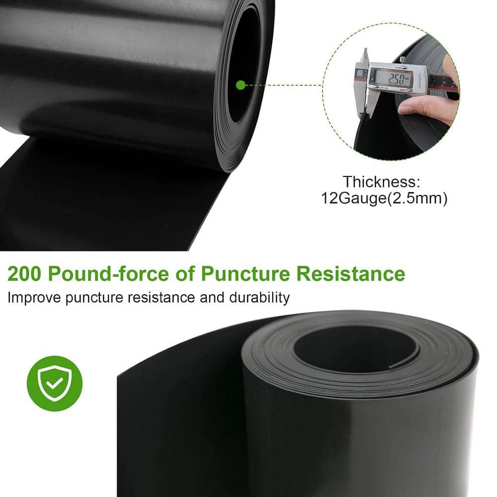 10 in. W x 40 ft. L Black Recycled Flexible HDPE Coiled Terrace Board Landscape Edging Against Invading Weeds - Hercitys