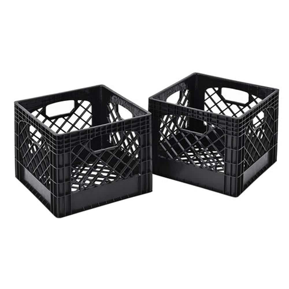 16 qt. Storage Box in Black with Handles (2-Pack) - Hercitys