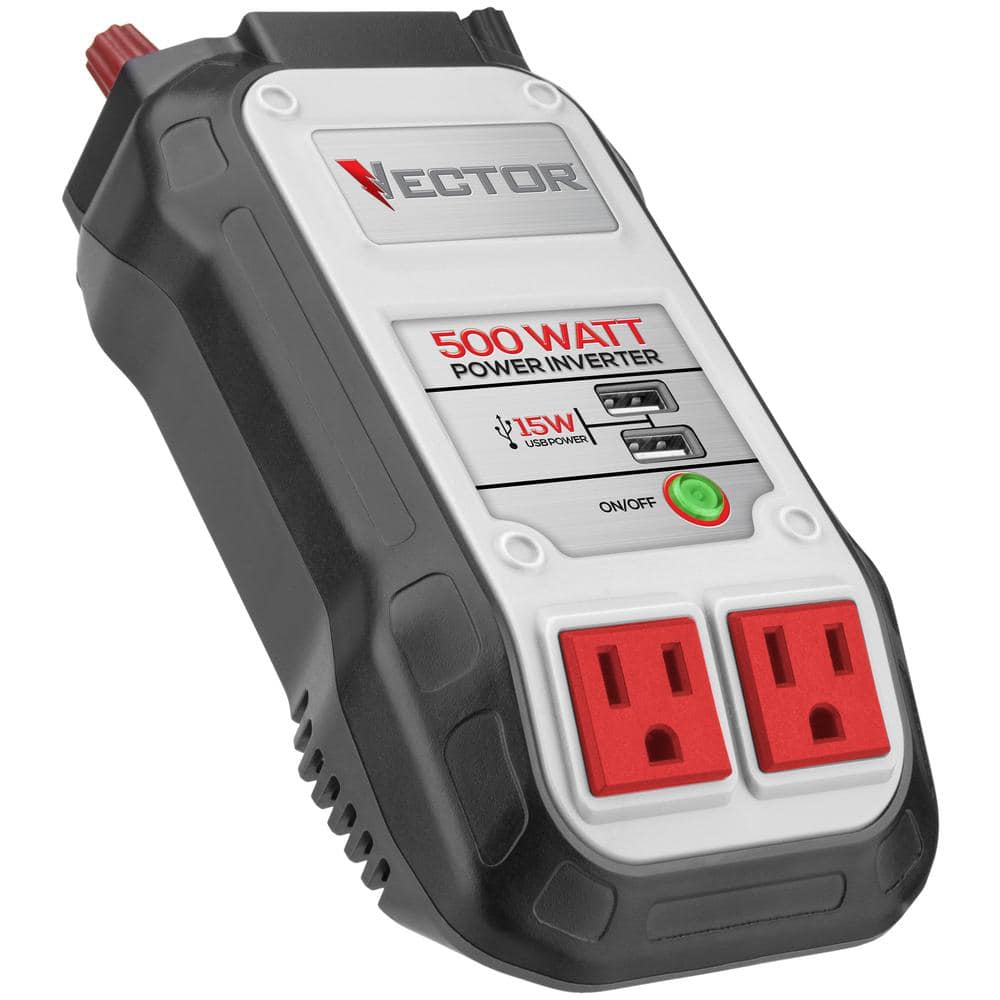 500 Watt Power Inverter, Dual Power Inverter, Two USB Charging Ports - Hercitys
