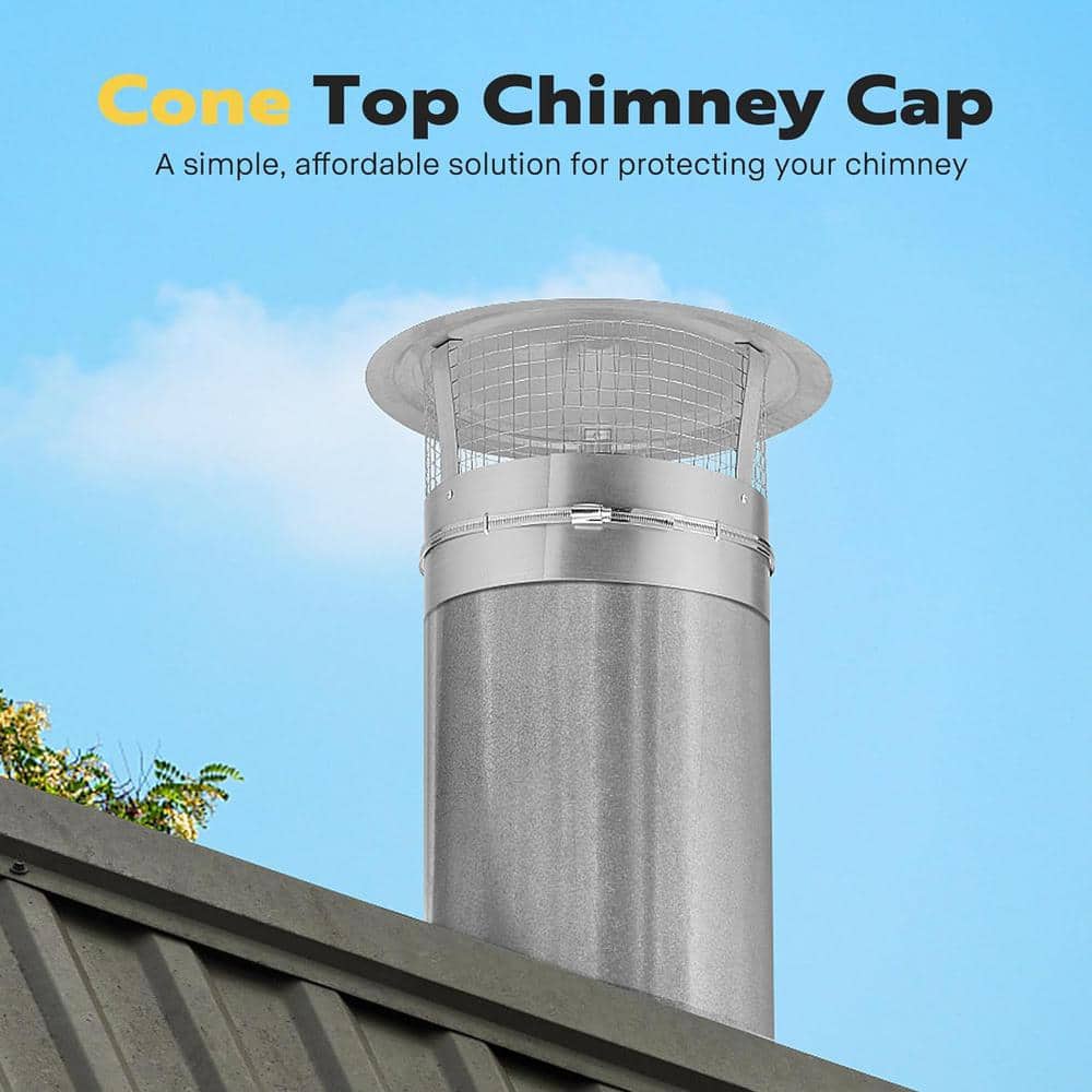 12 in. x 12 in. Round Adjustable Galvanized Steel Cone Top Chimney Cap - Hercitys