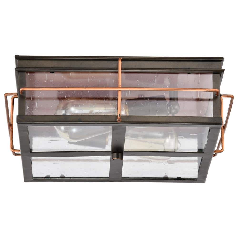 2-Light Bronze Flush Mount - Hercitys