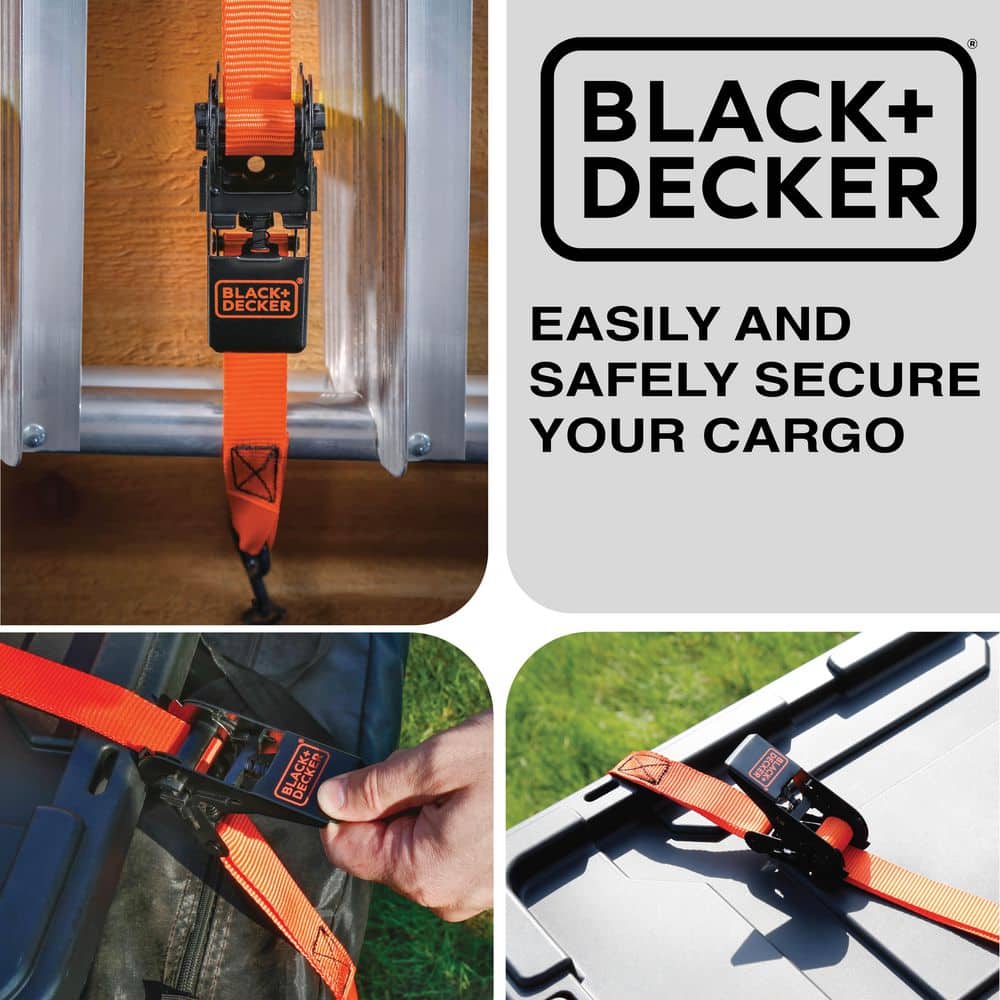 10 ft. x 1 in. Light Duty Ratchet Tie-Down Straps, 900 LB. Break Strength (4-Pack) - Hercitys