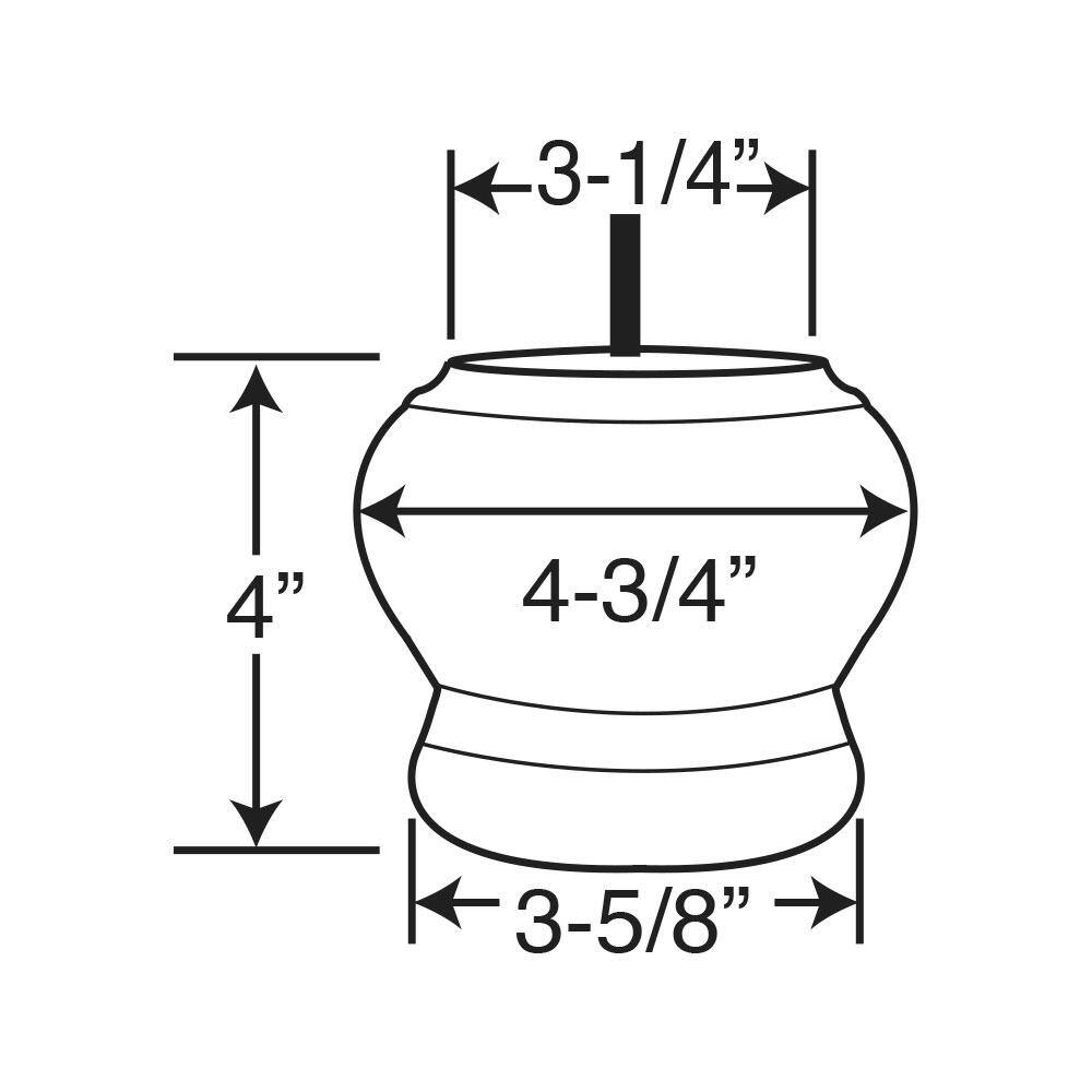 4 in. x 4-3/4 in. Stained Cherry Solid Hardwood Round Bun Foot - Hercitys