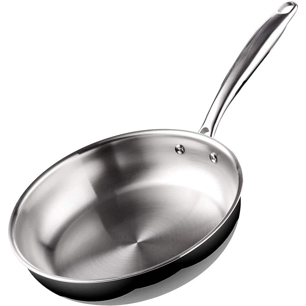 10 in. Tri-Ply Clad Stainless Steel Skillet Saute Frying Pan - Hercitys