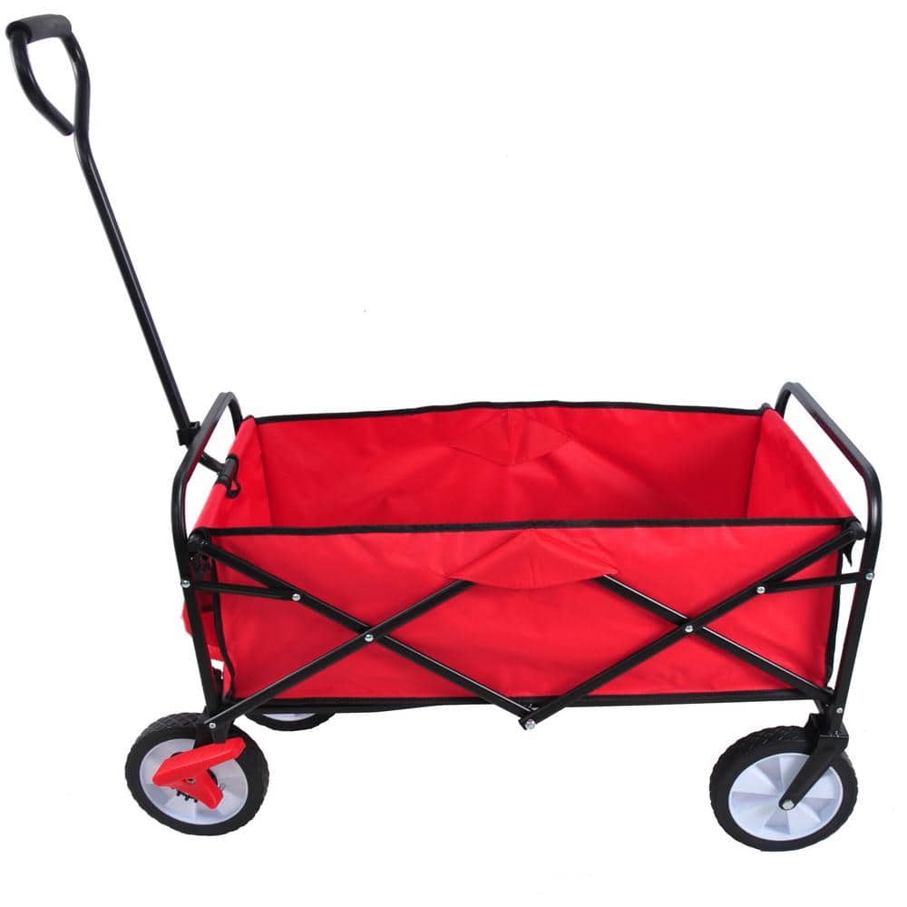 3.6 cu. ft. Metal Garden Cart, Red - Hercitys