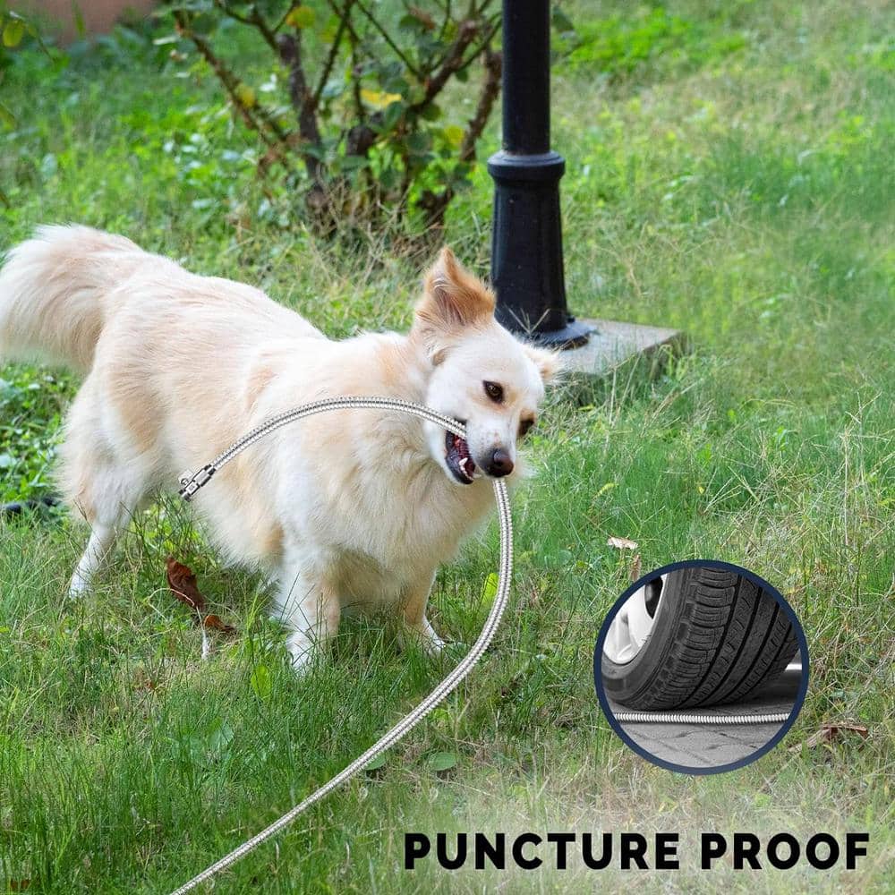 1/2 in. x 150 ft. Stainless Steel Garden Hose Set with Nickel Plated Brass On/Off Valve - Hercitys