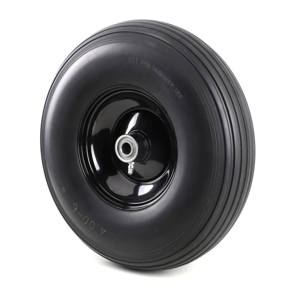13 in. Replacement Flat Free Universal Wheelbarrow Tire - Hercitys