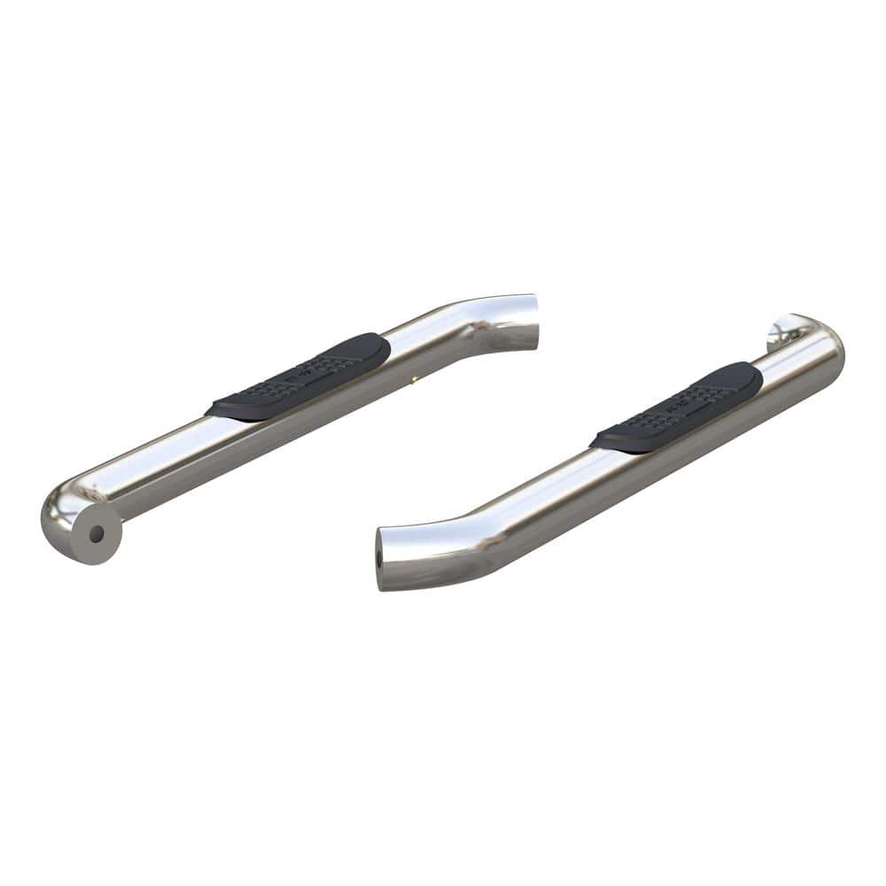 3-Inch Round Polished Stainless Steel Nerf Bars, No-Drill, Select Ford F-150, F-250, F-350 Super Duty - Hercitys