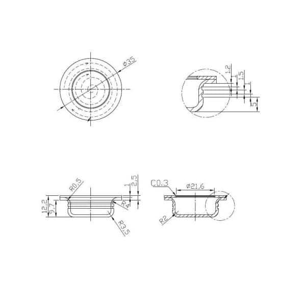 1-3/8 in. (35 mm) Modern Brushed Nickel Cabinet Recessed Pull - Hercitys