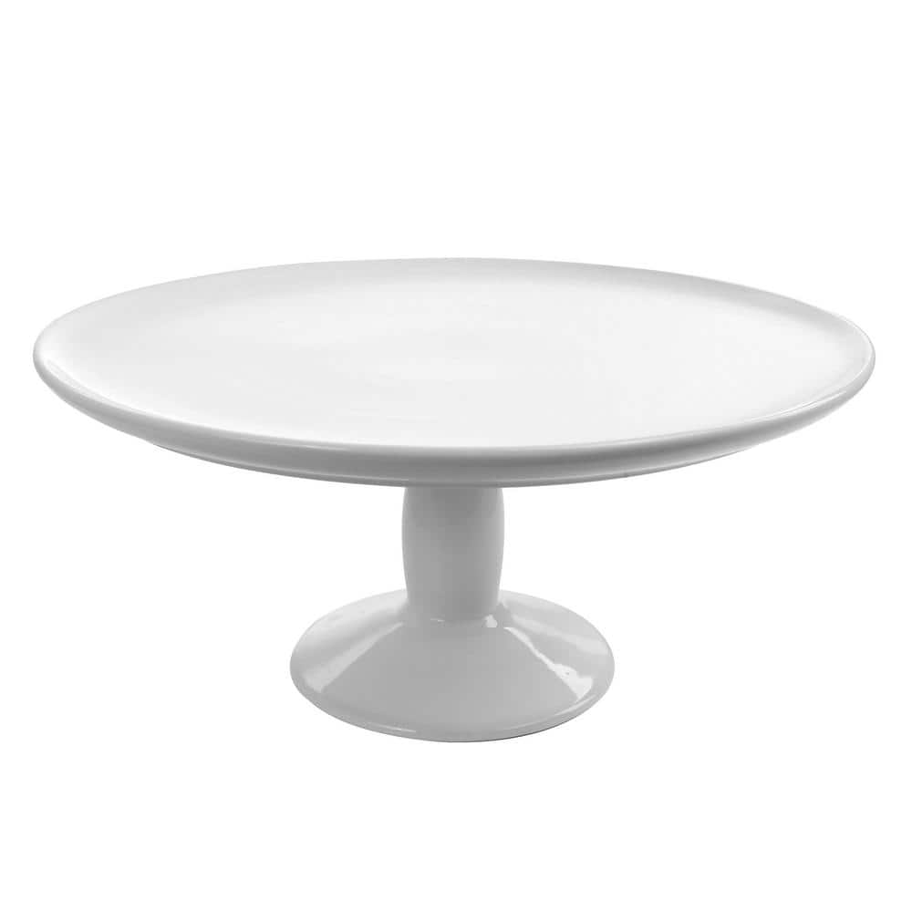 12 Inch 1-Tier White Fine Ceramic Cake Stand - Hercitys