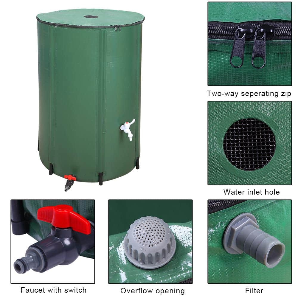 100 Gal. Green Rainwater Barrel - Hercitys