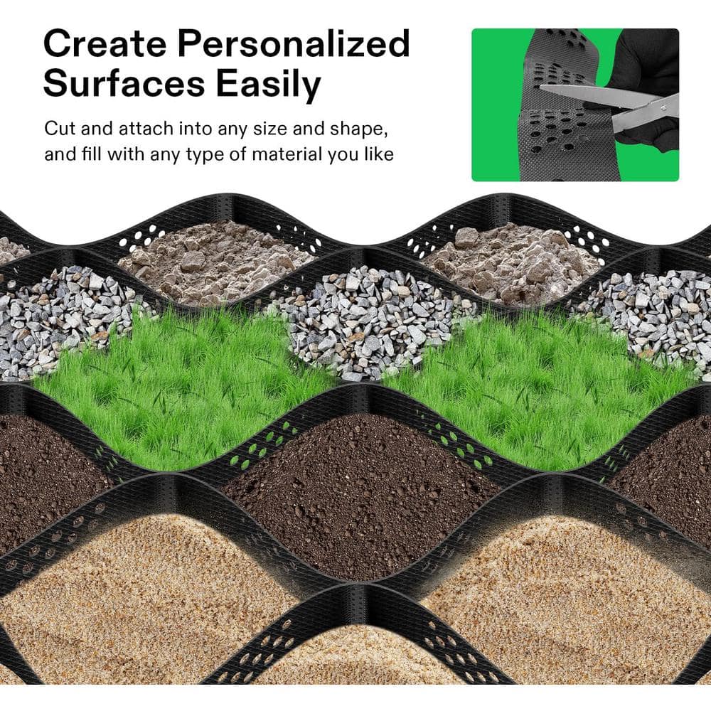 108 in. x 204 in. Rectangular 4 in. Depth Plastic HDPE Geo Cell Ground Grid Paver (1885 lbs./sq. ft.） - Hercitys