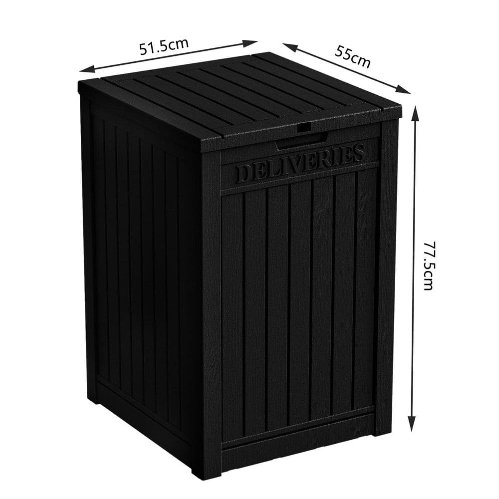 51 Gal. Waterproof Double-Wall Resin Deck Box with Lockable Lid in Black - Hercitys