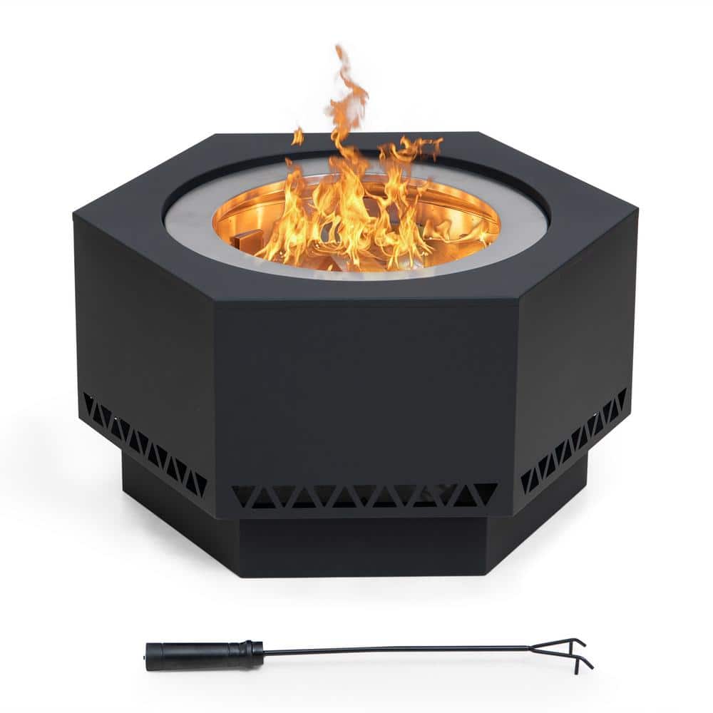 26 in. Lawrence V.1B Hexagonal Low Smoke Firepit - Hercitys