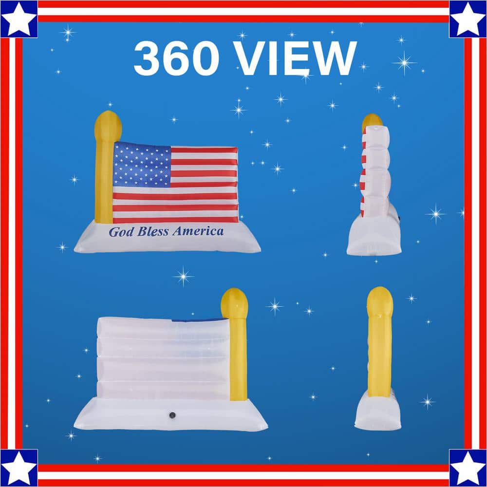 121 in. x 72 in. American Flag Inflatable with Lights - Hercitys