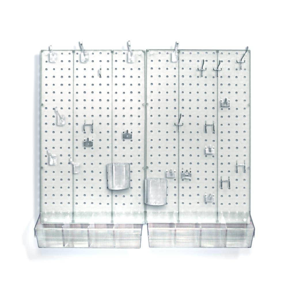 22 in. H x 27 in. W x .125 D Styrene Pegboard Kit (70 Pieces) - Hercitys