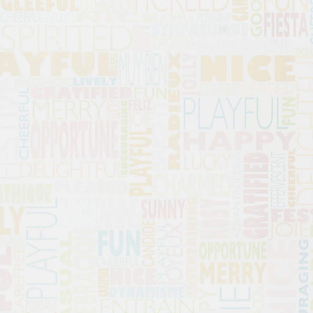 4 ft. x 8 ft. Laminate Sheet in Writable Surface HappyWords with Gloss Finish - Hercitys