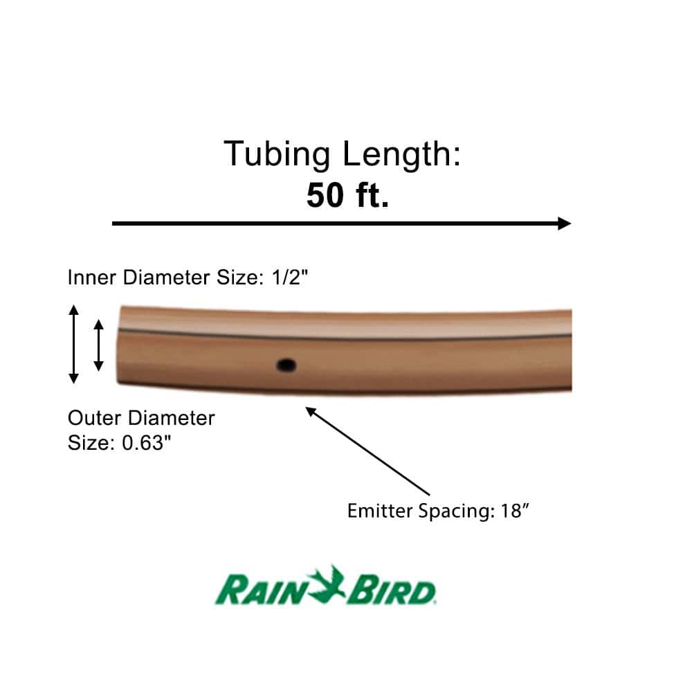1/2 in. x 50 ft. Drip Emitter Tubing with 18 in. Spacing - Hercitys