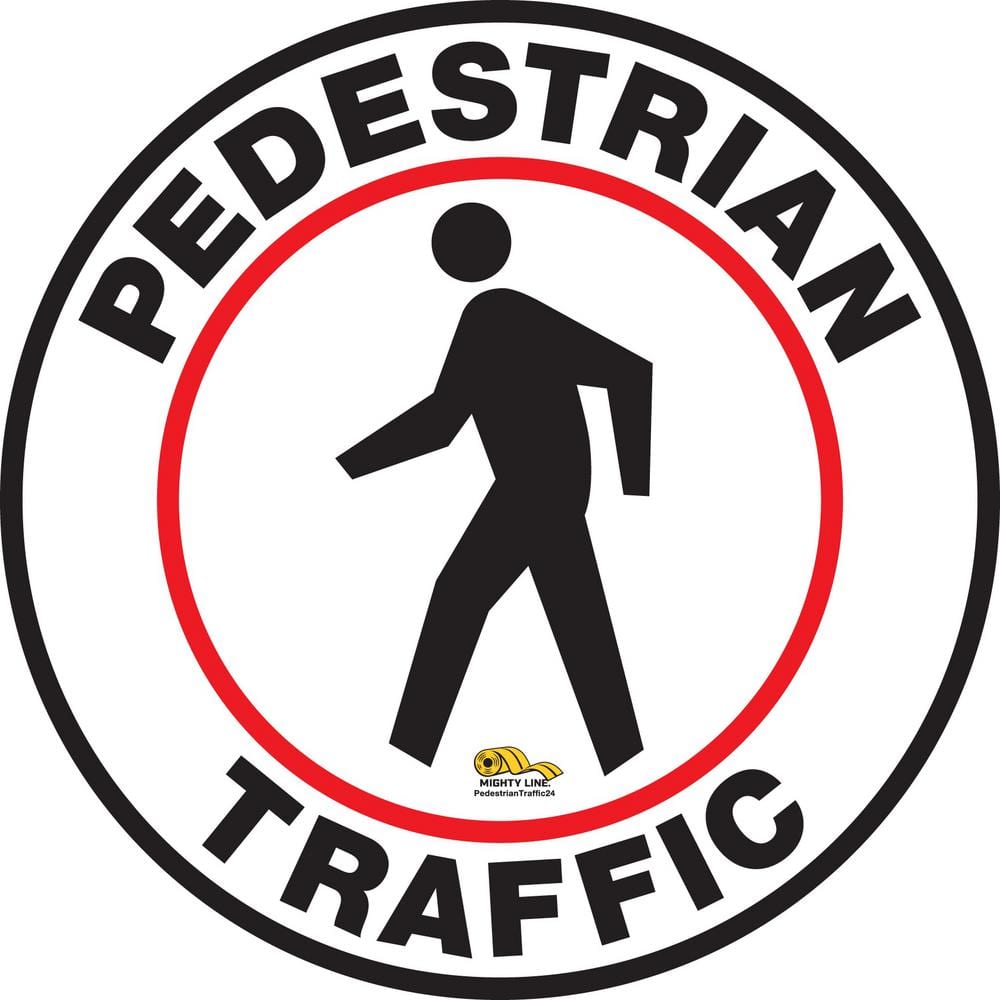 12 in. Pedestrian Traffic Floor Sign - Hercitys