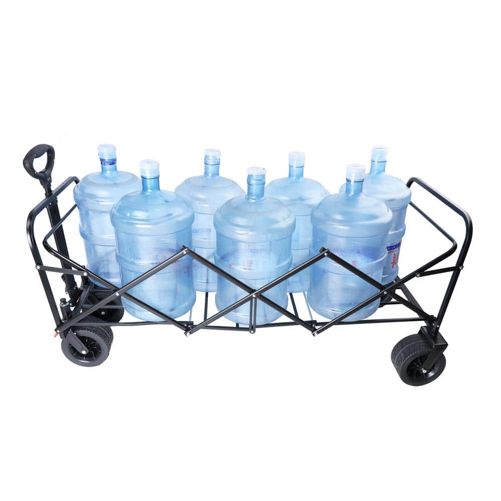 11 cu. ft. Metal Garden Cart, Black and Blue - Hercitys