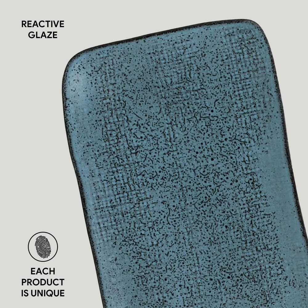 10.63 in. Night Sky Stoneware Rectangular Platter Medium Juta (Set of 4) - Hercitys
