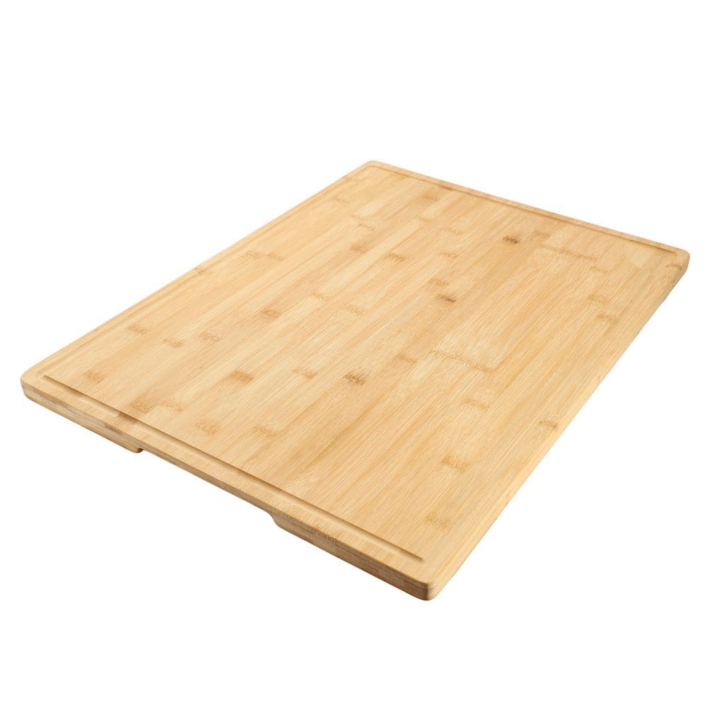 24 in. x 18 in. Light Brown Bamboo Large Cutting, Prep and Serving Board - Hercitys