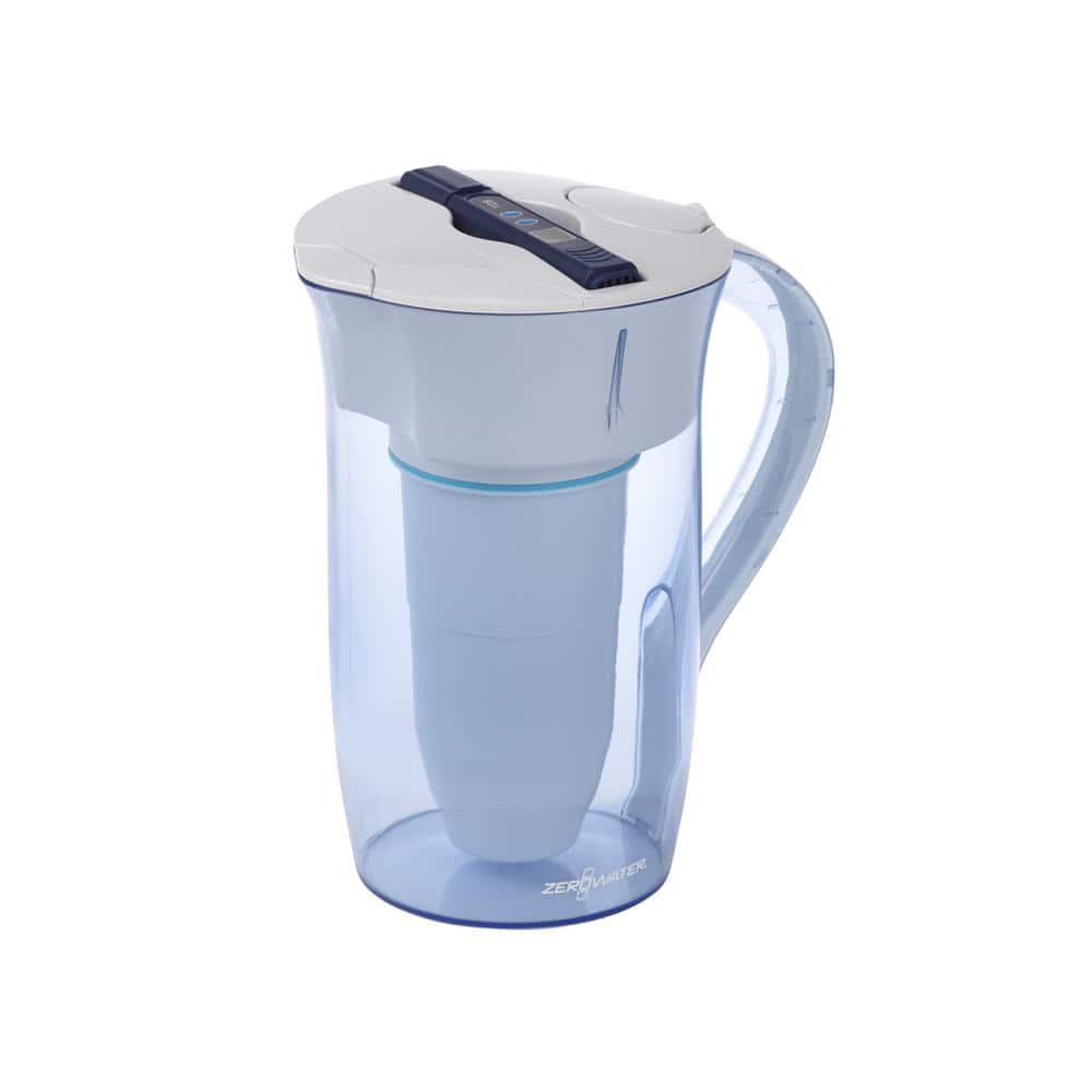 10-Cup Round Water Filter Pitcher in Blue - Hercitys