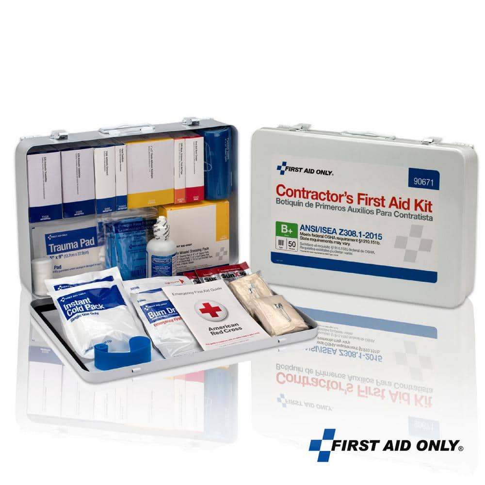 50-Person, Contractor Metal ANSI B Plus Metal First Aid Kit - Hercitys